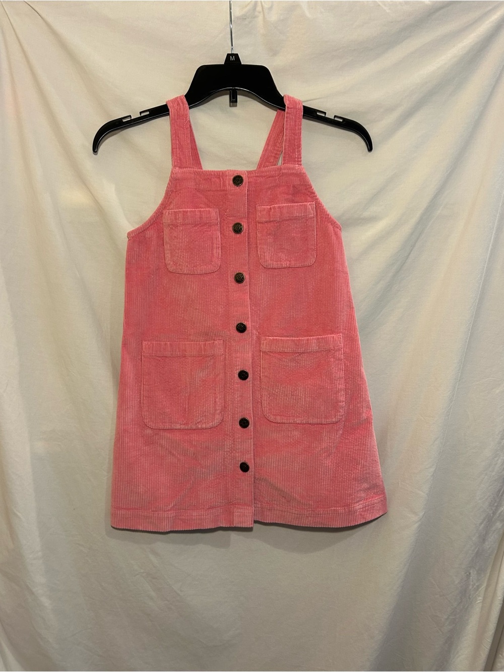 Crewcuts Girls 8 Pink Corduroy Jumper Overall Pockets A-Line Dress Classic